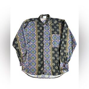 Gitano Men’s 90s Vintage Button Up Dress Shirt size large